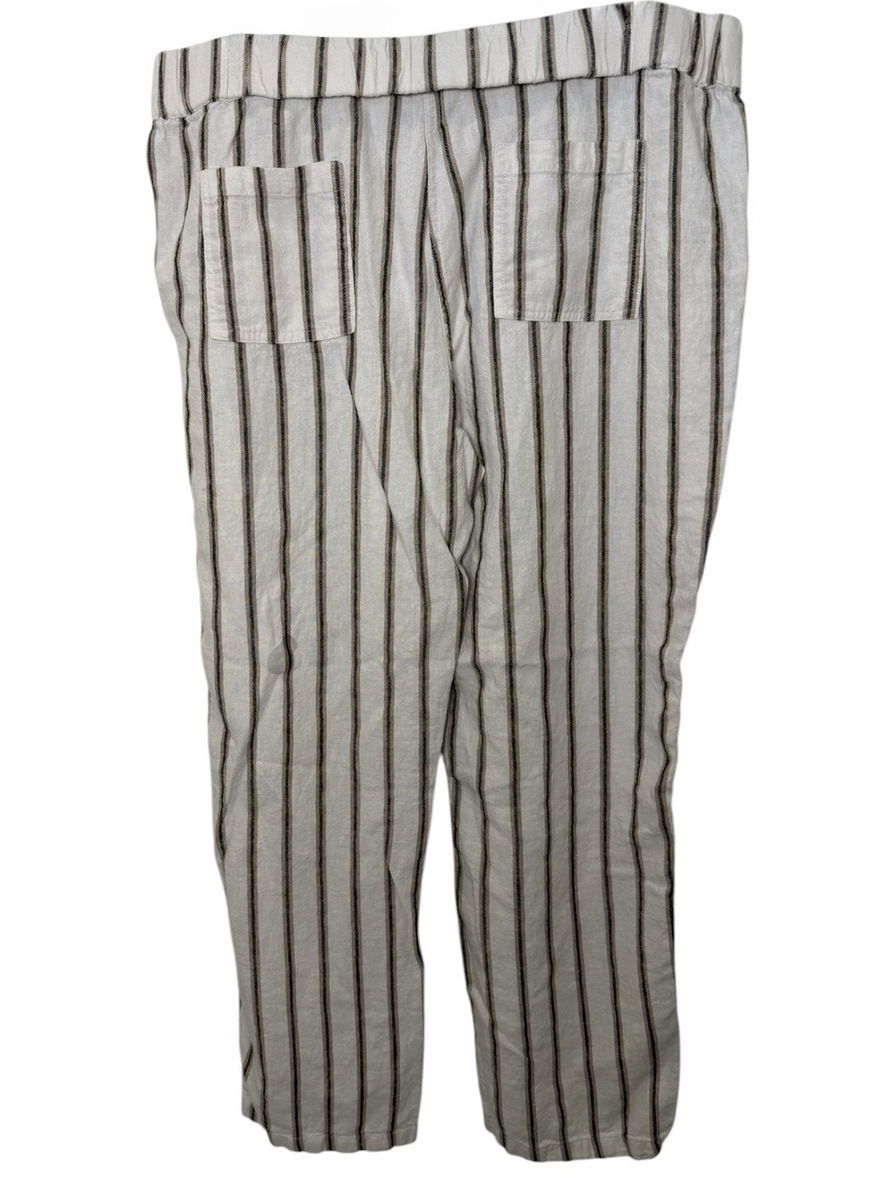 For Cynthia Linen Blend Striped Drawstring Pants Coastal Boho XL - Picture 3 of 7